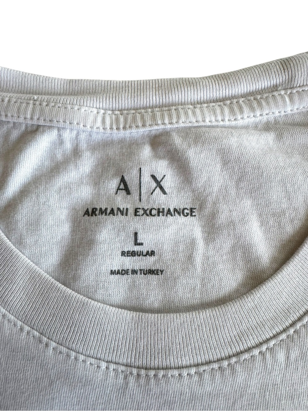 ARMANI EXCHANGE White Graphic Logo T-Shirt Men's Size L Geometric Print - Picture 2 of 7